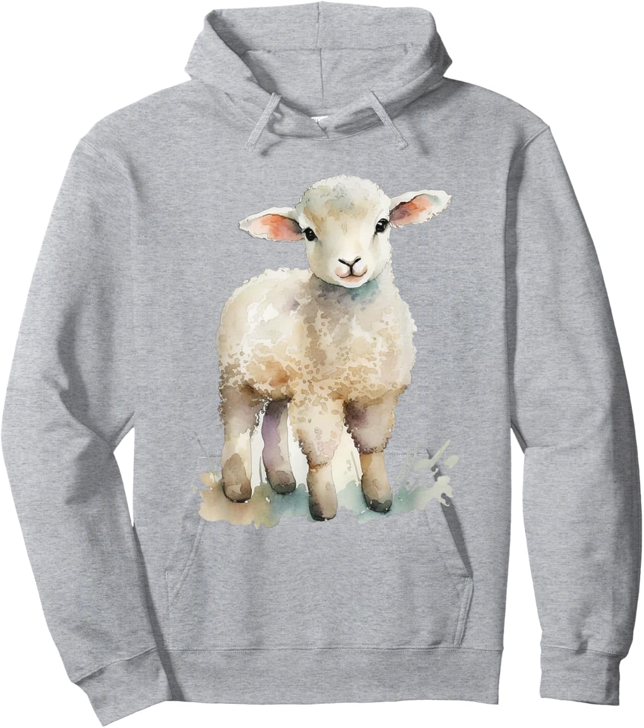 Easter Lamb Watercolor For Girls Women Spring Baby Animal Hoodie - Hoodie | Ash
