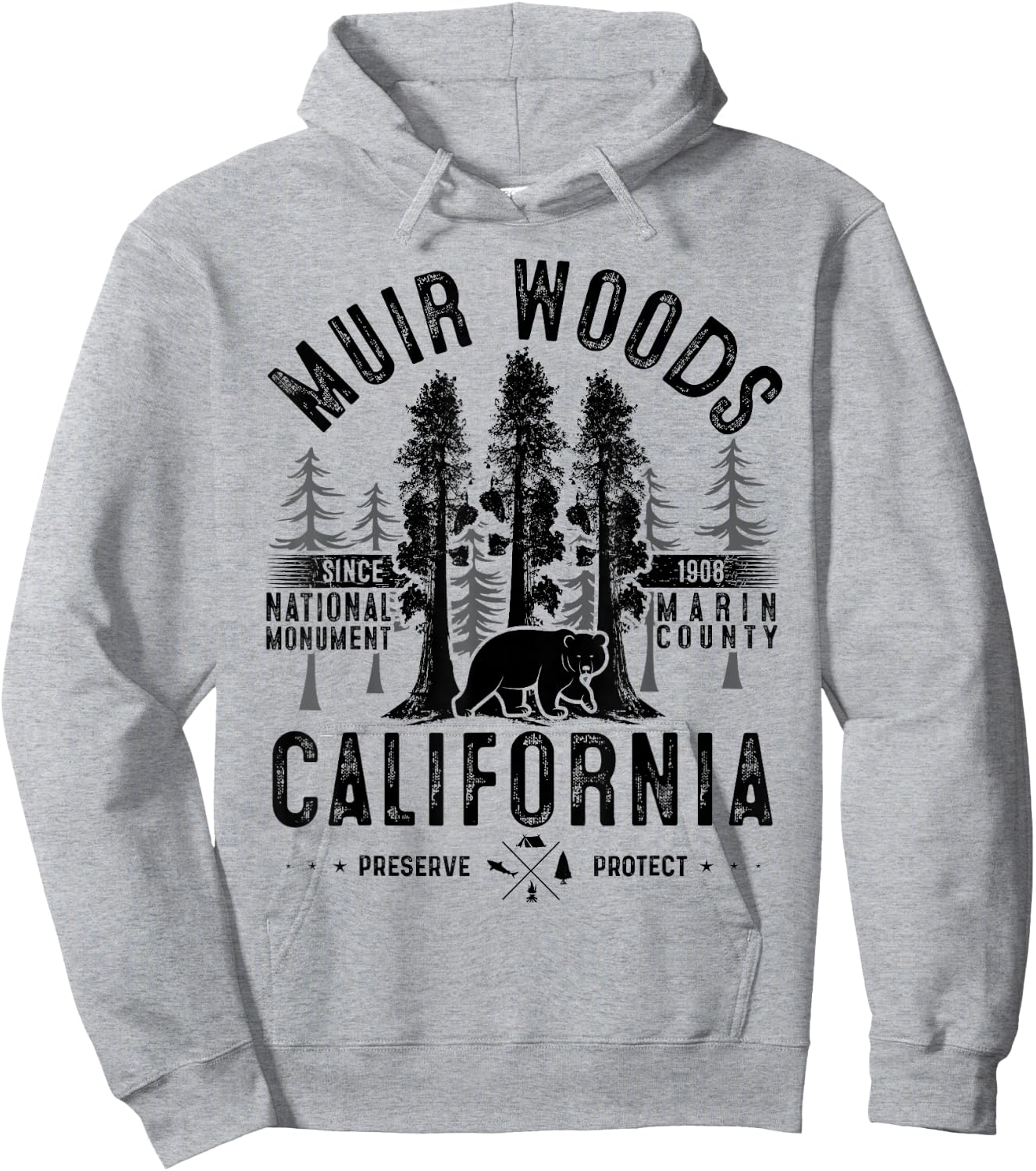 Muir Woods National Monument National Park Apparel Hoodie - Hoodie | Ash