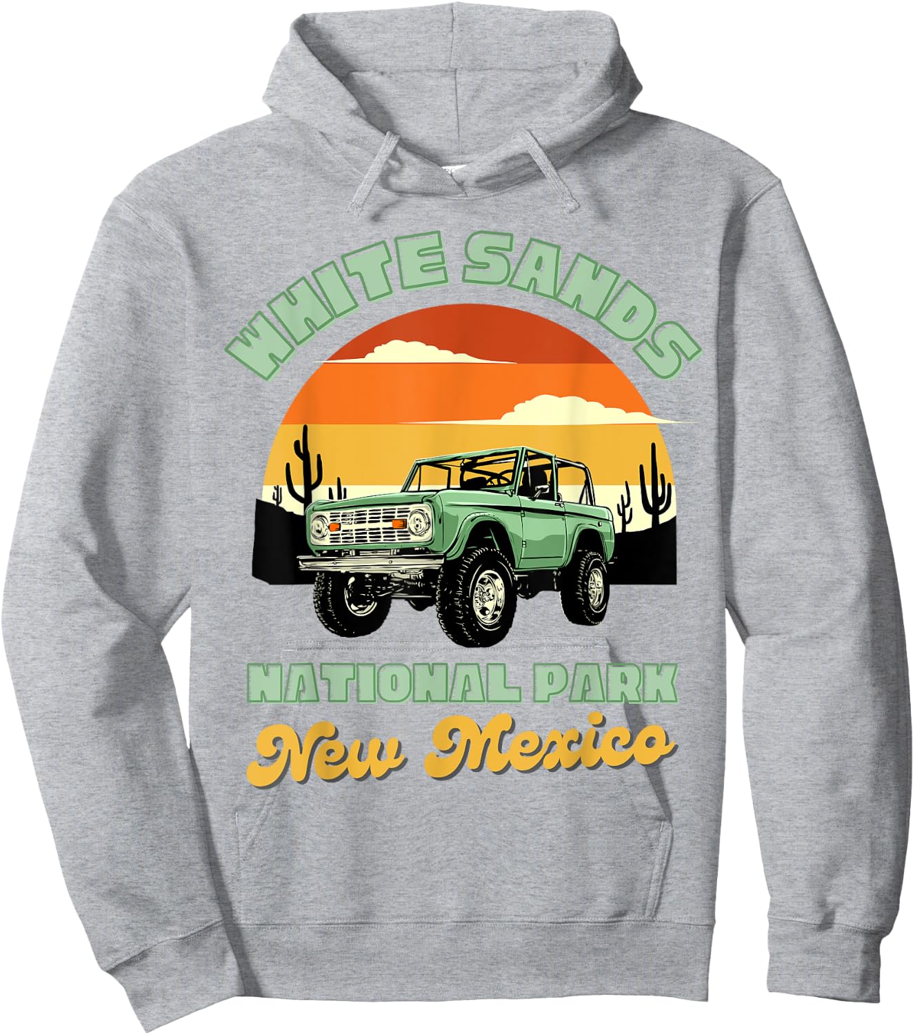 White Sands National Park New Mexico Retro Souvenir Travel Hoodie - Hoodie | Ash