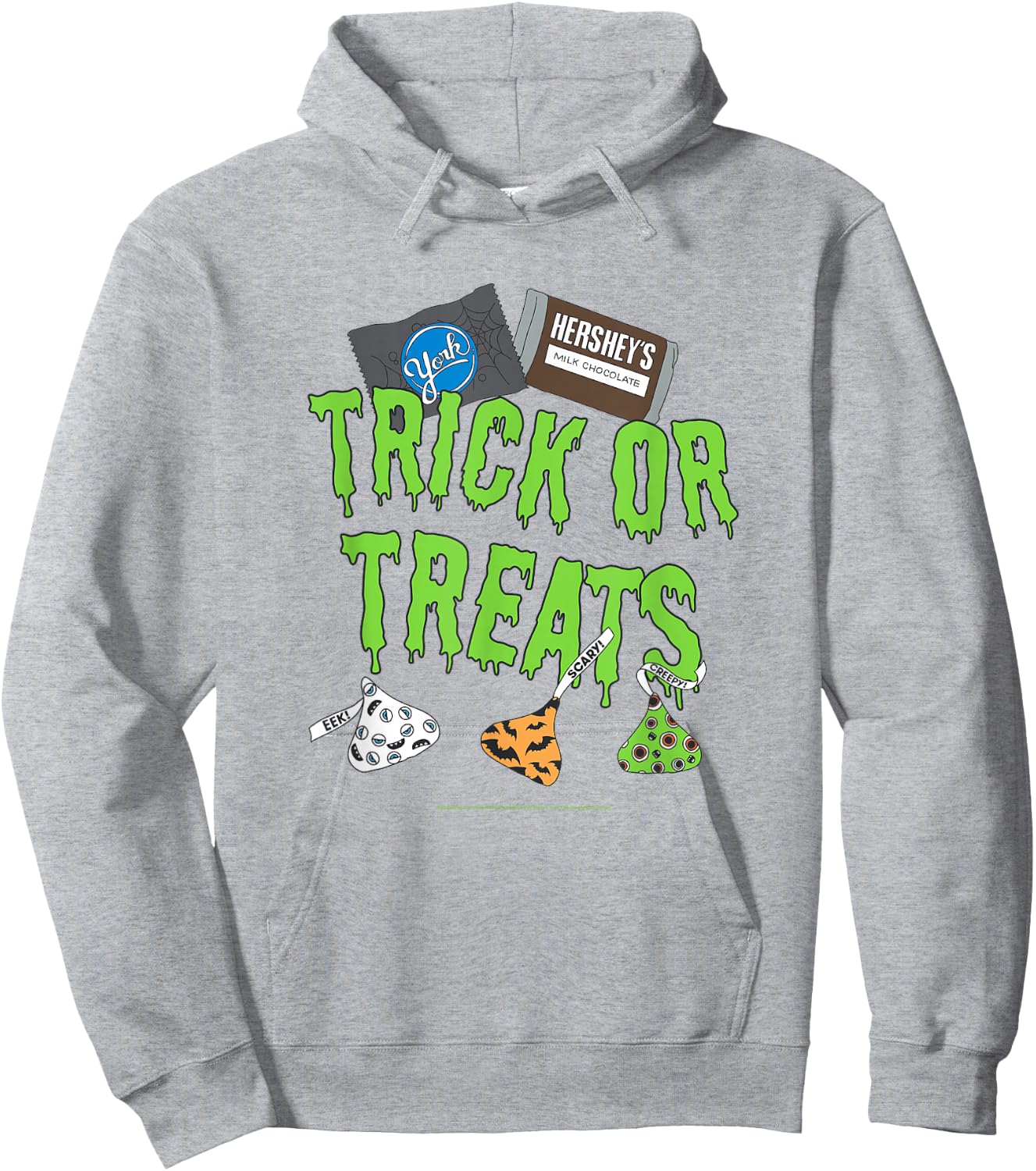 Hershey's Halloween Trick Or Treats Spooky Chocolate Kisses Hoodie - Hoodie | Ash