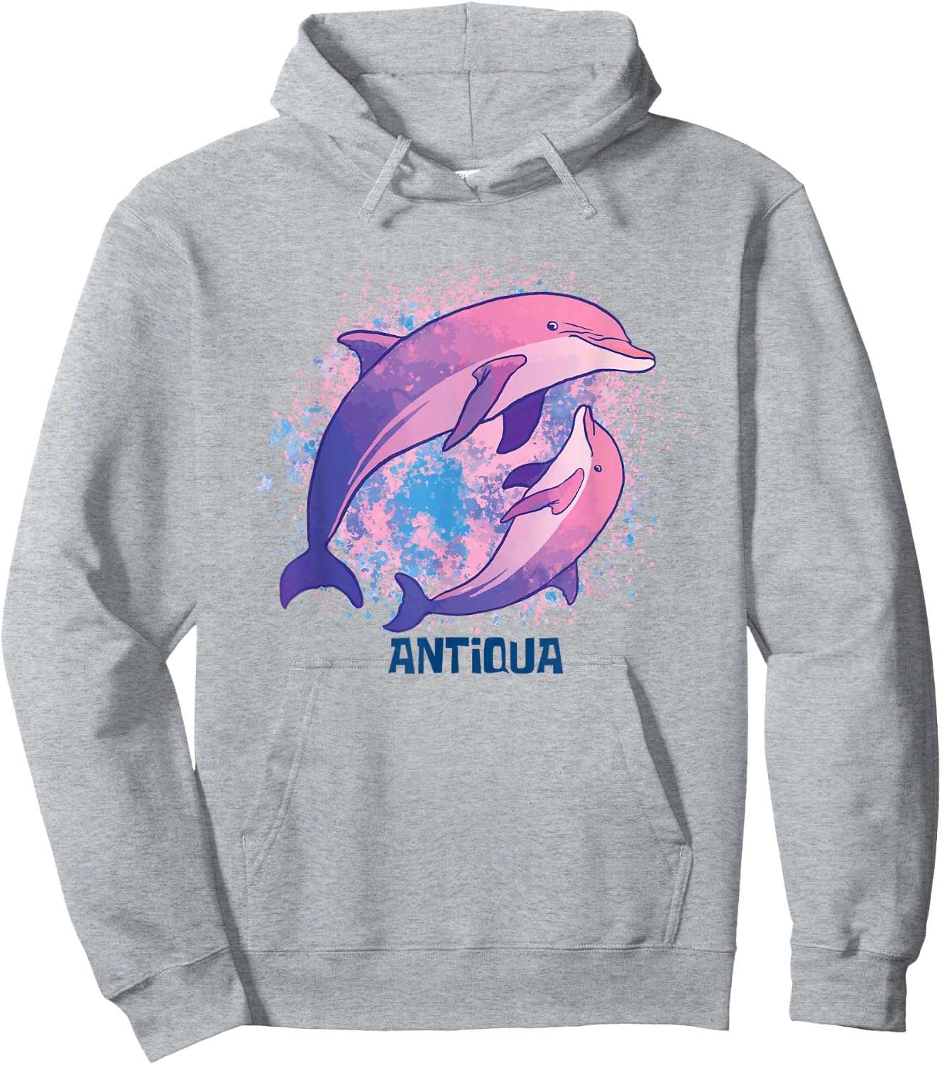 Ocean Dolphin Antiqua Vacation Boho Style Porpoise Beach Hoodie - Hoodie | Ash