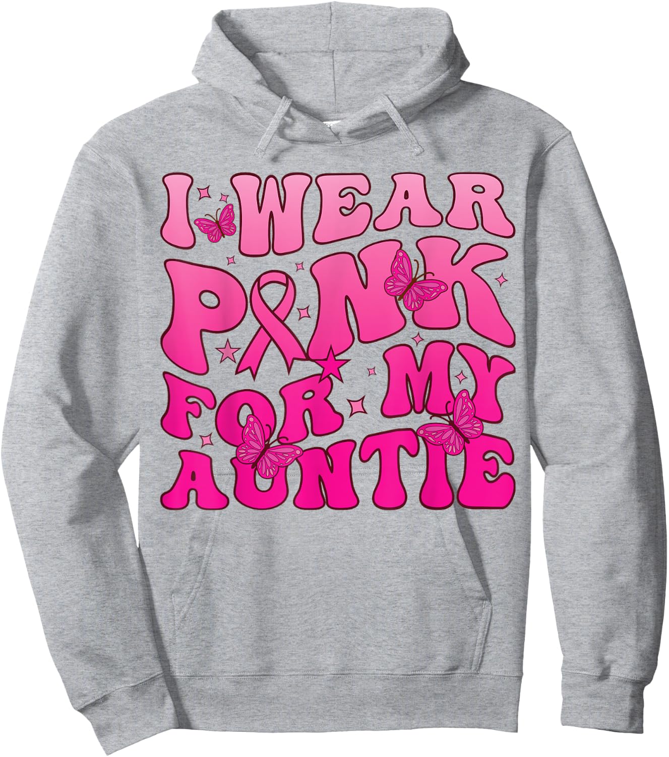 I-Wear-Pink-For-My Auntie Breast Cancer Awareness For aunt Hoodie - Hoodie | Ash