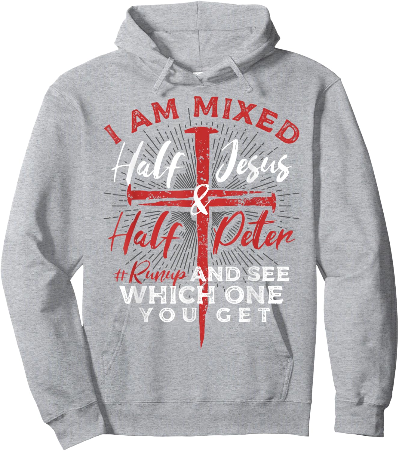 Mixed Half Jesus and Half Peter a Christians Hoodie - Hoodie | Ash