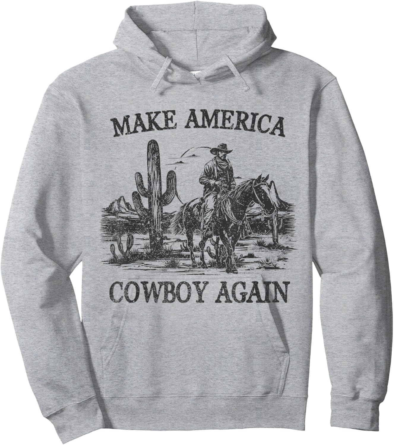 Makes America A Cowboy Again Western Rodeo Country Cowgirls Hoodie - Hoodie | Ash