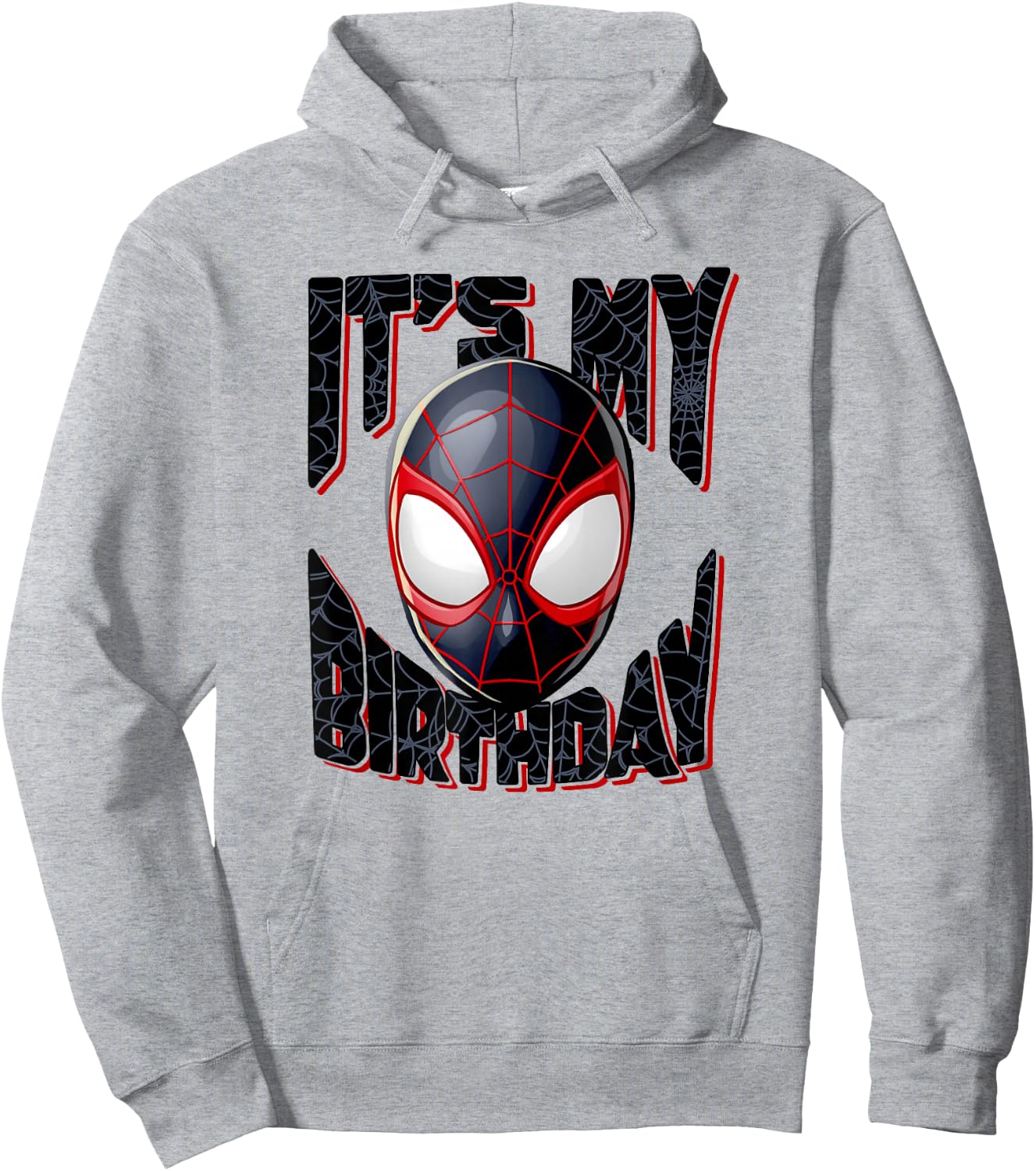 Marvel Spider-Man Miles Morales It's My Birthday Big Face Hoodie - Hoodie | Ash