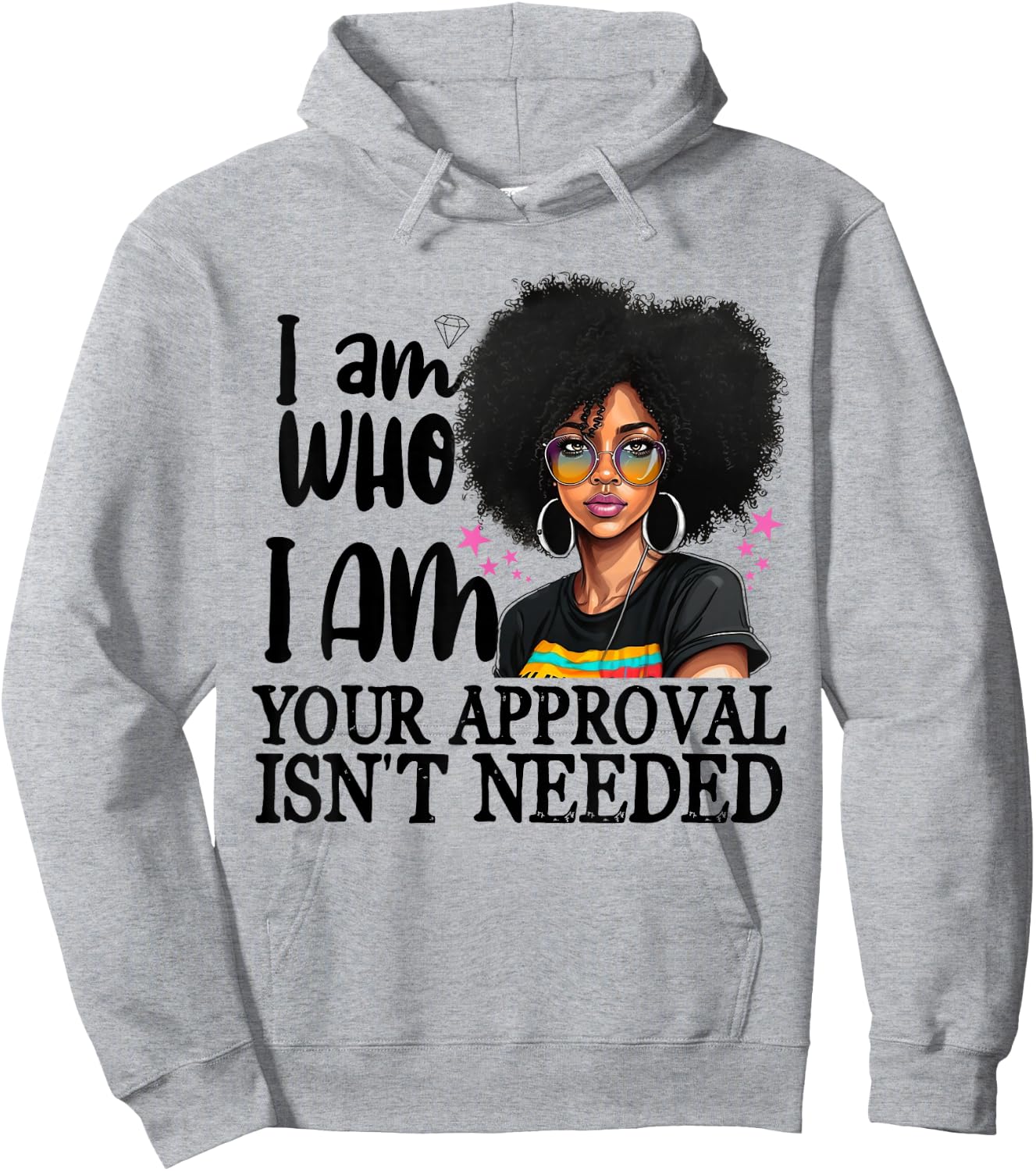 Black Melanin Queen Curly Natural Afro African American Hoodie - Hoodie | Ash
