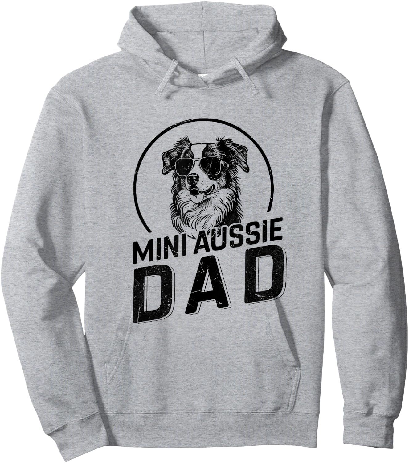 Mini Aussie Dad Dog Owner Gifts Funny Dad Christmas Hoodie - Hoodie | Ash