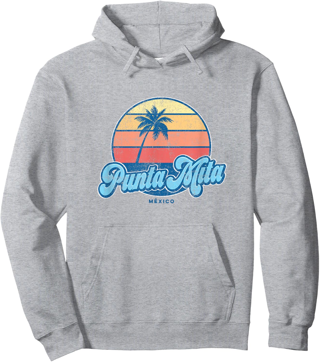 Vintage Punta Mita Mexico Classic 70s Retro Surfer Hoodie - Hoodie | Ash