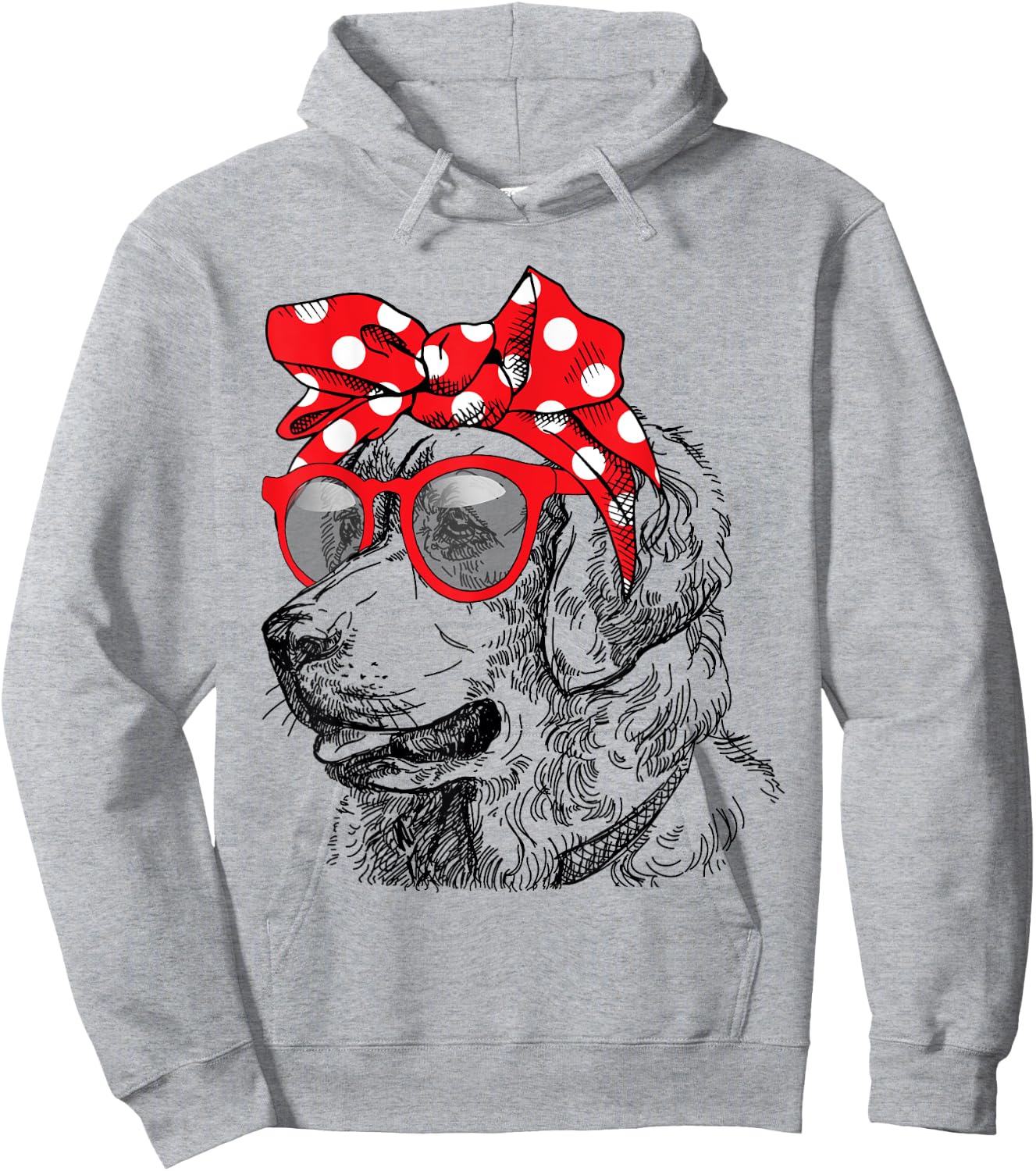 Golden Retriever Dog Mom Bandana Sunglasses Mother's Day Women Hoodie - Hoodie | Ash