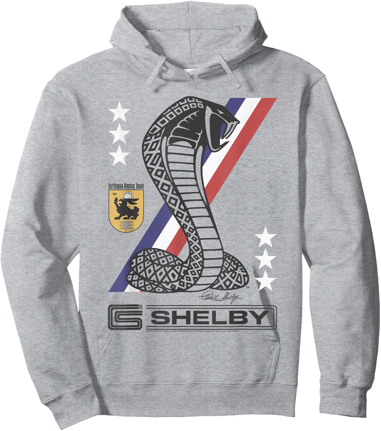 Carroll Shelby Shelby Racing Stripe Snake Hoodie - Hoodie | Ash