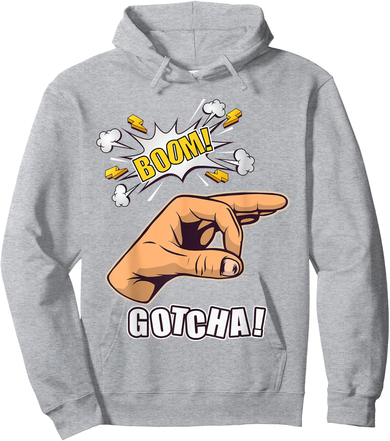 Gotcha Ok Sign Finger Circle Hand Meme Hoodie - Hoodie | Ash