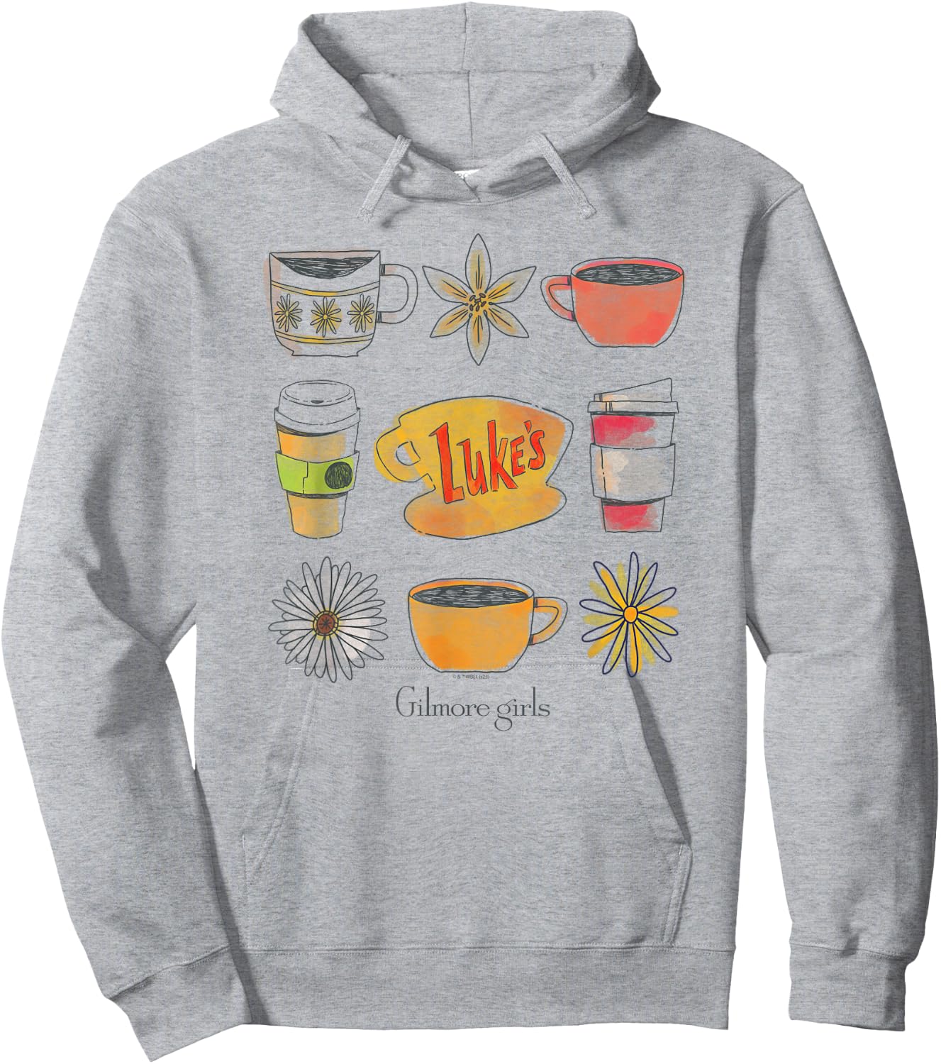 Gilmore Girls - Lukes Coffee Grid Hoodie - Hoodie | Ash