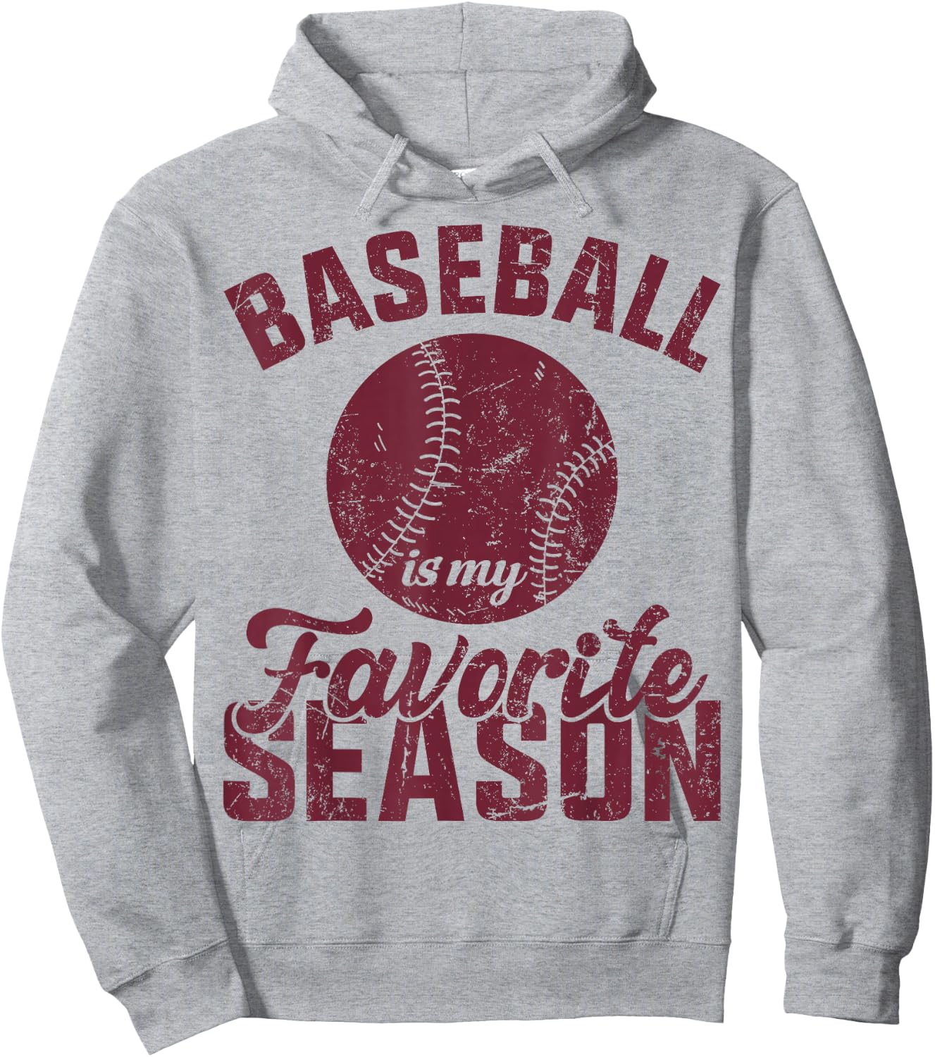 Baseball Is My Favorite Season Vintage Funny Baseball Saying Hoodie - Hoodie | Ash