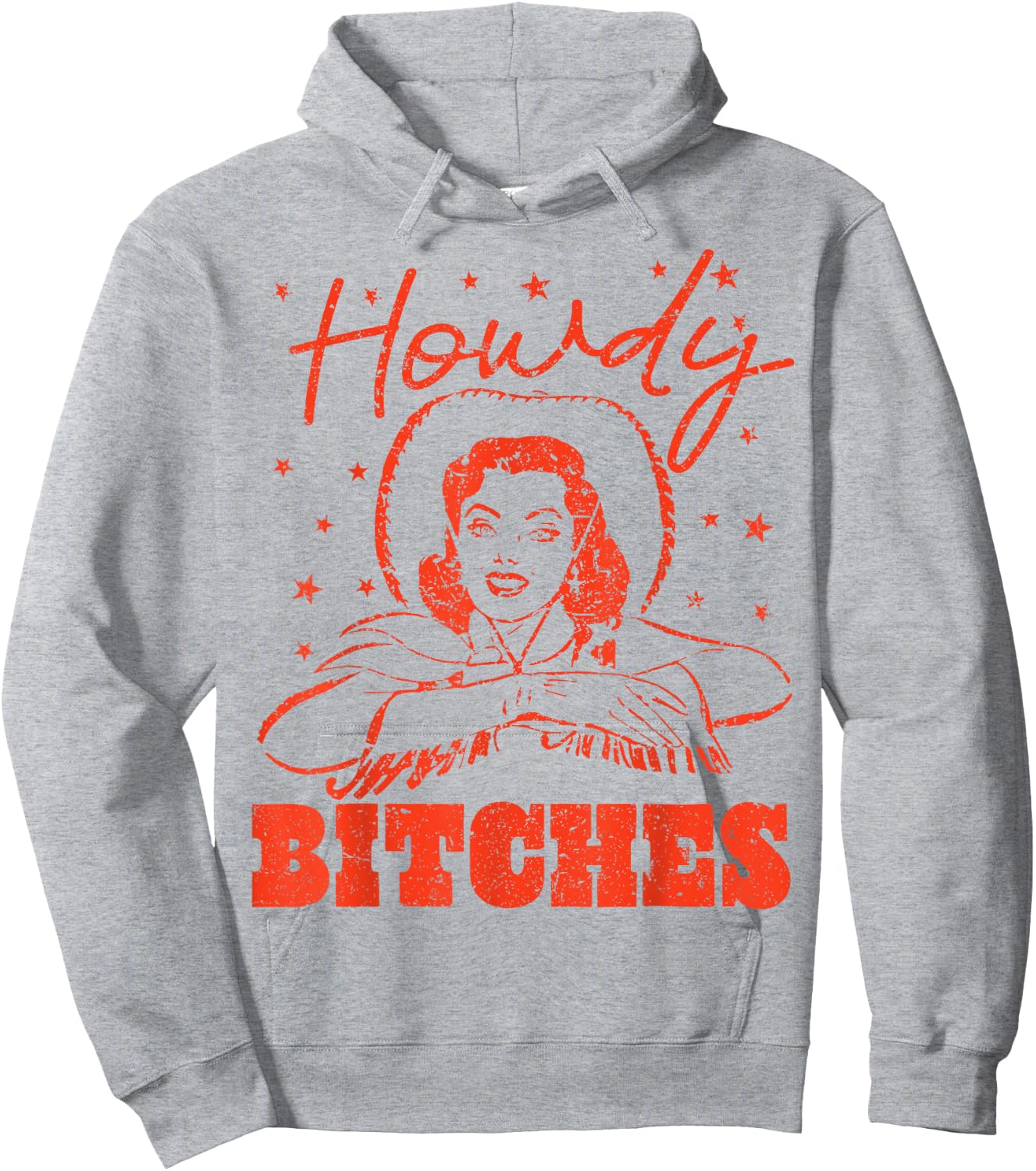 Vintage Howdy Bitches Rodeo Western Country Southern Cowgirl Hoodie - Hoodie | Ash