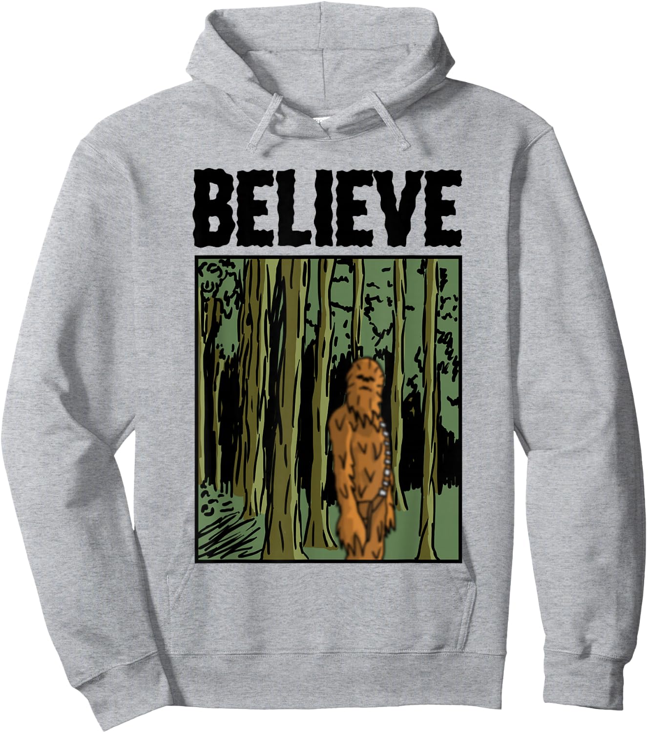 Star Wars Classic Chewbacca Big Foot Vintage Print Poster Hoodie - Hoodie | Ash