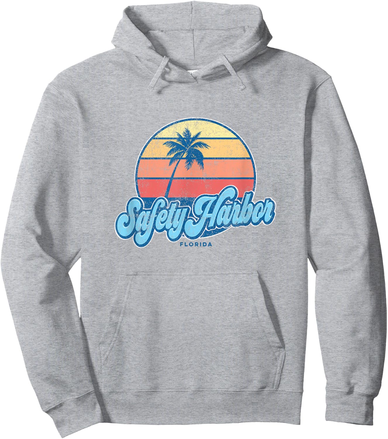 Vintage Safety Harbor Florida FL Classic 70s Retro Surfer Hoodie - Hoodie | Ash