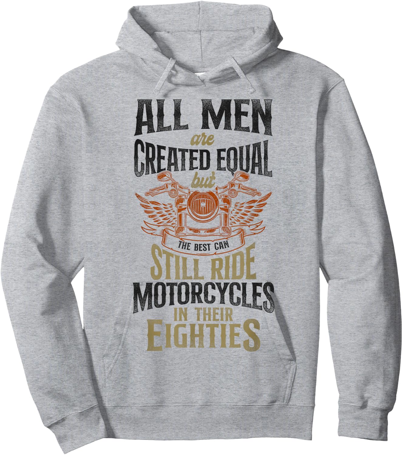 Classic Motorcycle Biker Grandpa 80th Birthday All Men Are Hoodie - Hoodie | Ash