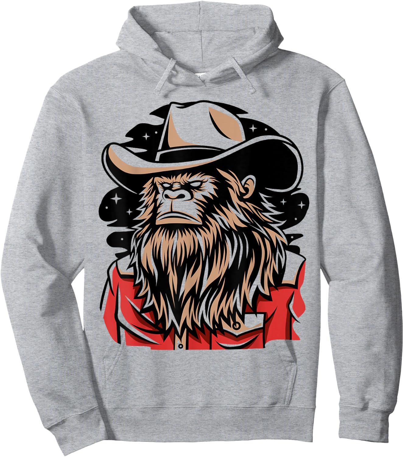 Retro Howdy Bigfoot Sasquatch Cowboy Rodeo Western Country Hoodie - Hoodie | Ash