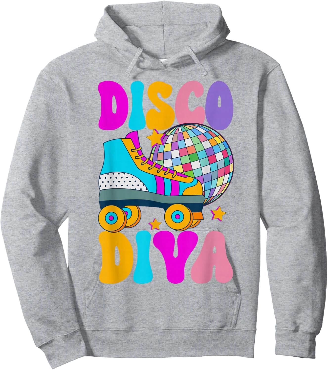 Roller Skating Disco Diva Skate Girl 70s Retro Hoodie - Hoodie | Ash