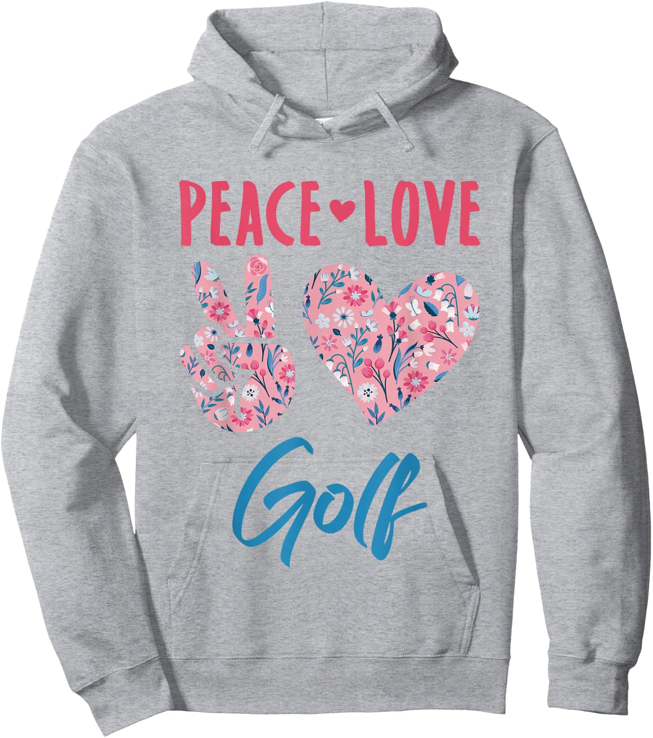 Peace Love Golf Hoodie - Hoodie | Ash