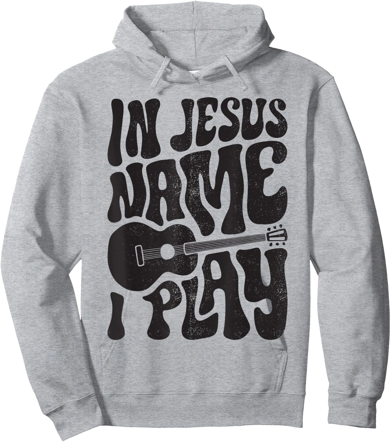 In Jesus Name Play Acoustic Guitar Guitarist Christian Music Hoodie - Hoodie | Ash