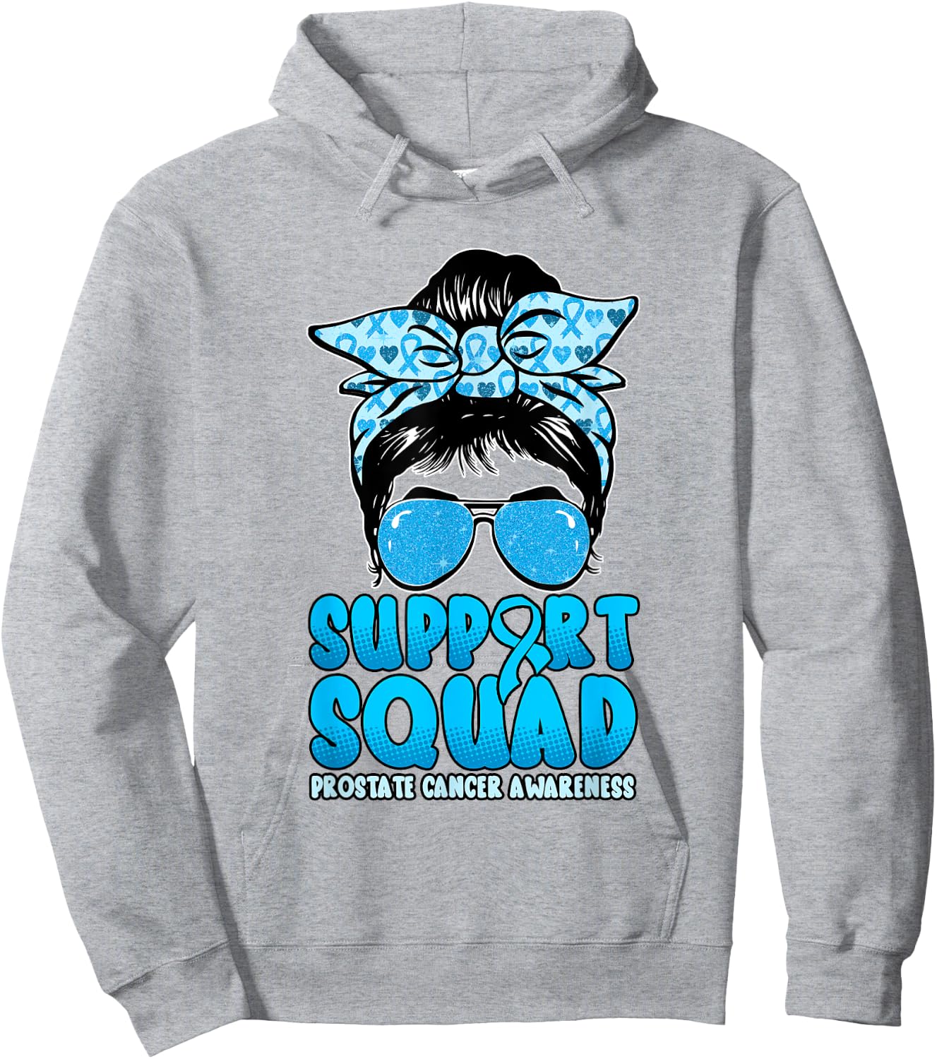 Support Squad Prostate Cancer Awareness Hoodie - Hoodie | Ash