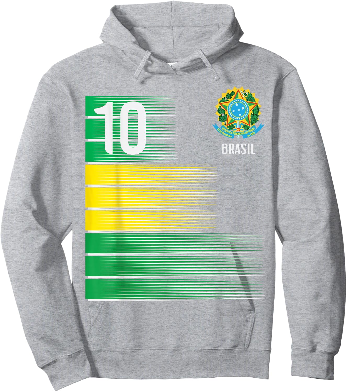 Brasil Flag Number 10 Brazil Soccer Men Women Boys Girl Kids Hoodie - Hoodie | Ash