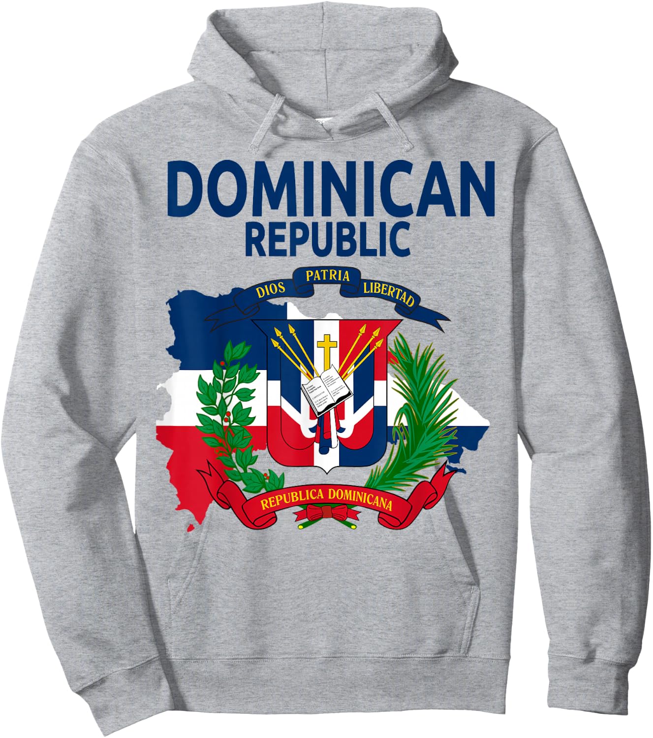 Coat of Arms Republica Dominicana & Dominican Flag Outfit Hoodie - Hoodie | Ash