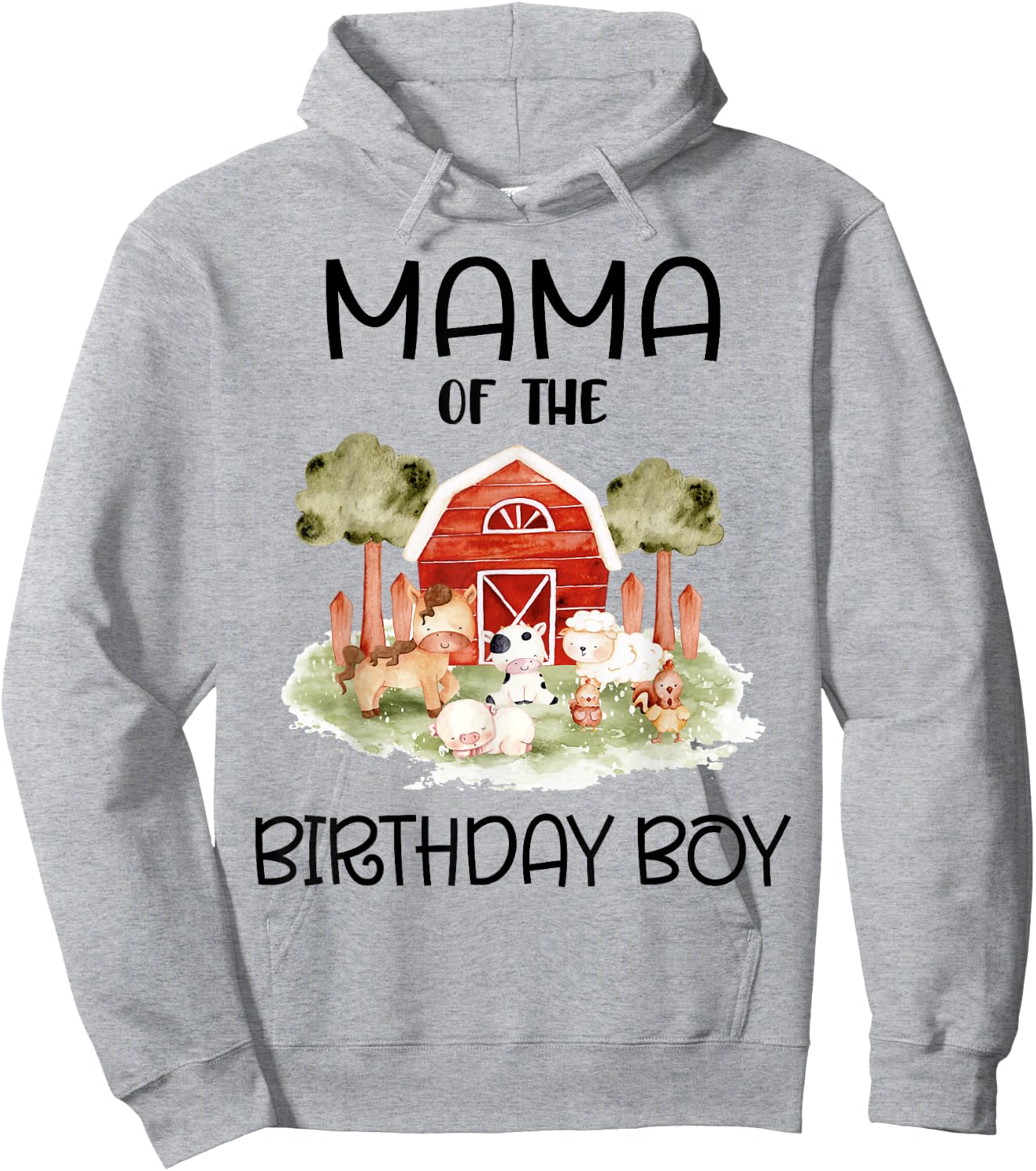 Mama of The Birthday For Boy Barnyard Farm Animals Party Hoodie - Hoodie | Ash