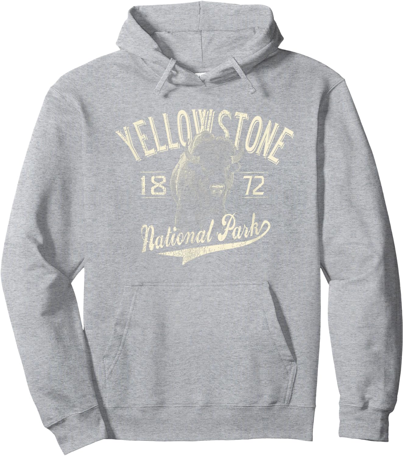 Yellowstone National Park Vintage Hoodie - Hoodie | Ash