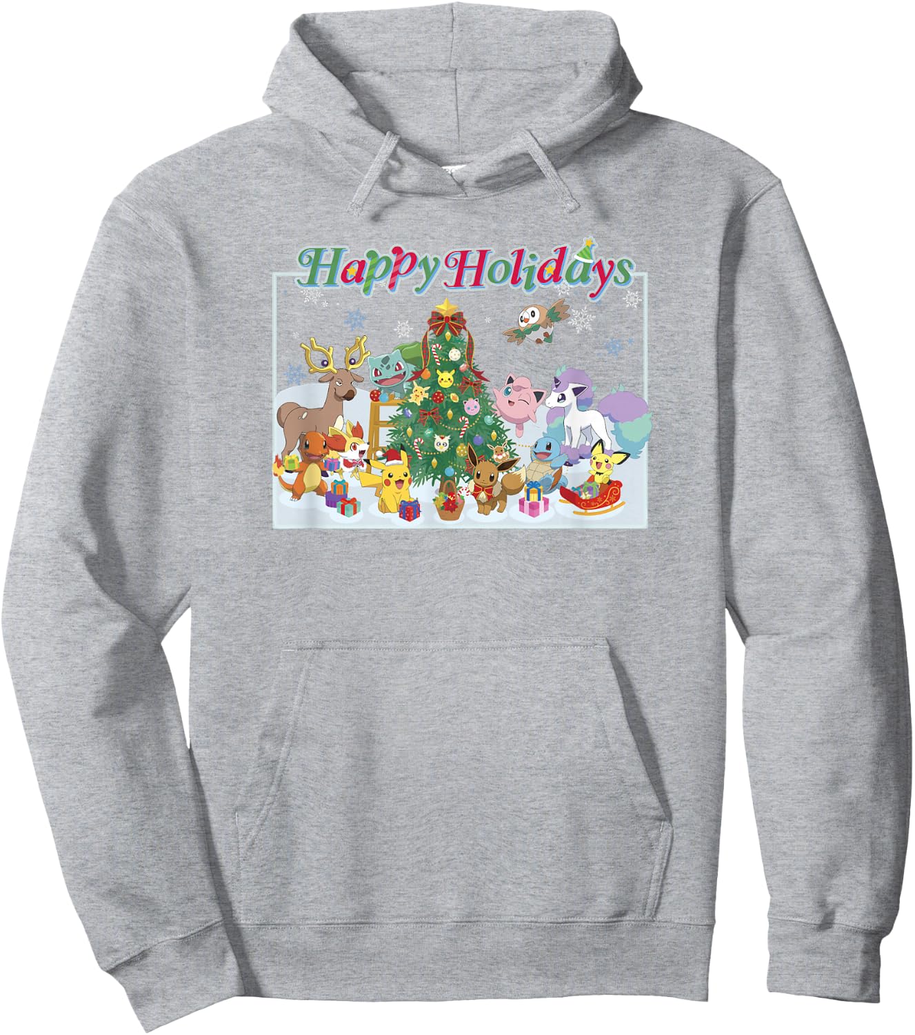 Pokémon Christmas Happy Holidays Big Group Shot Hoodie - Hoodie | Ash