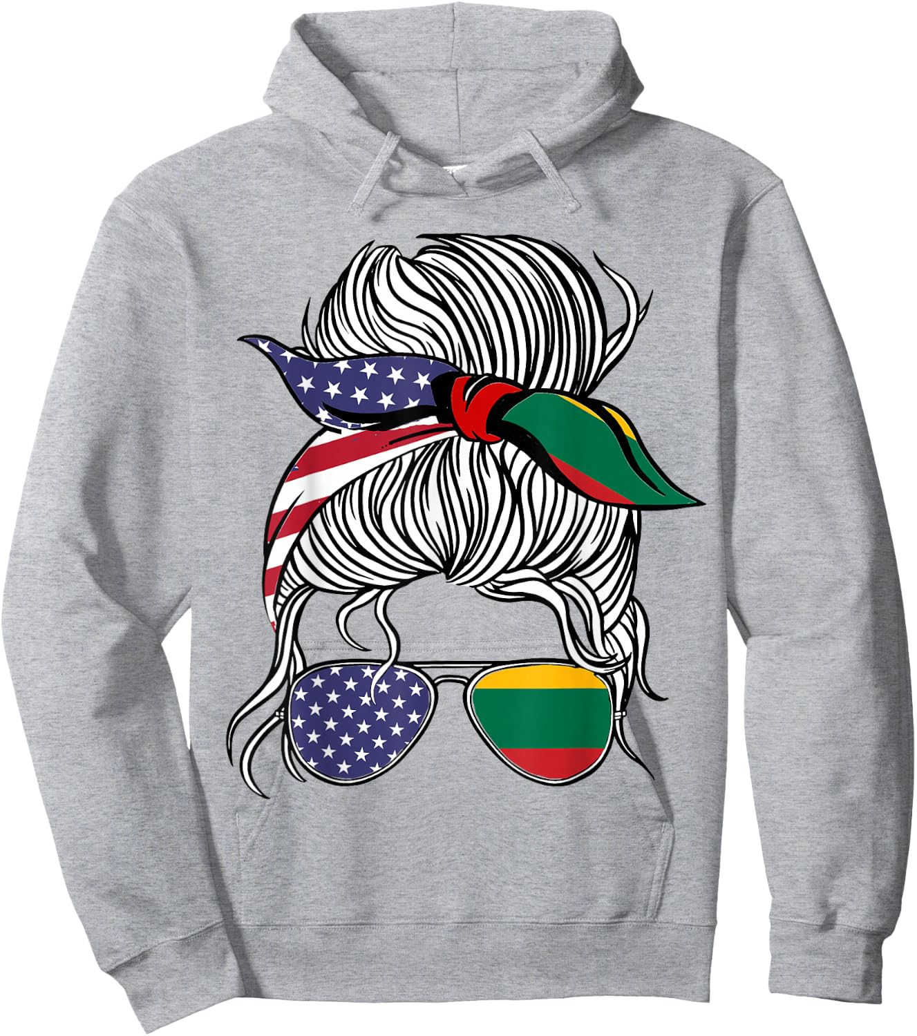 American Lithuanian Patriot Flag Women Girl Lithuania Grown Hoodie - Hoodie | Ash