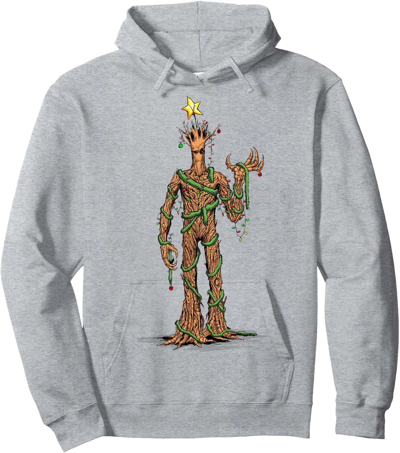 Marvel Guardians of the Galaxy Christmas Tree Groot Portrait Hoodie - Hoodie | Ash