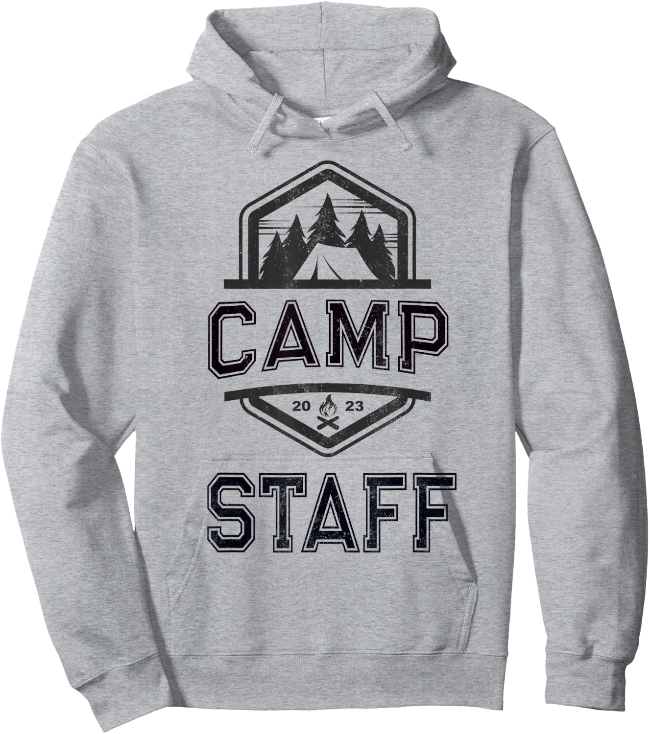 Vintage CAMP STAFF Summer Campground Host Crew Counselor Hoodie - Hoodie | Ash