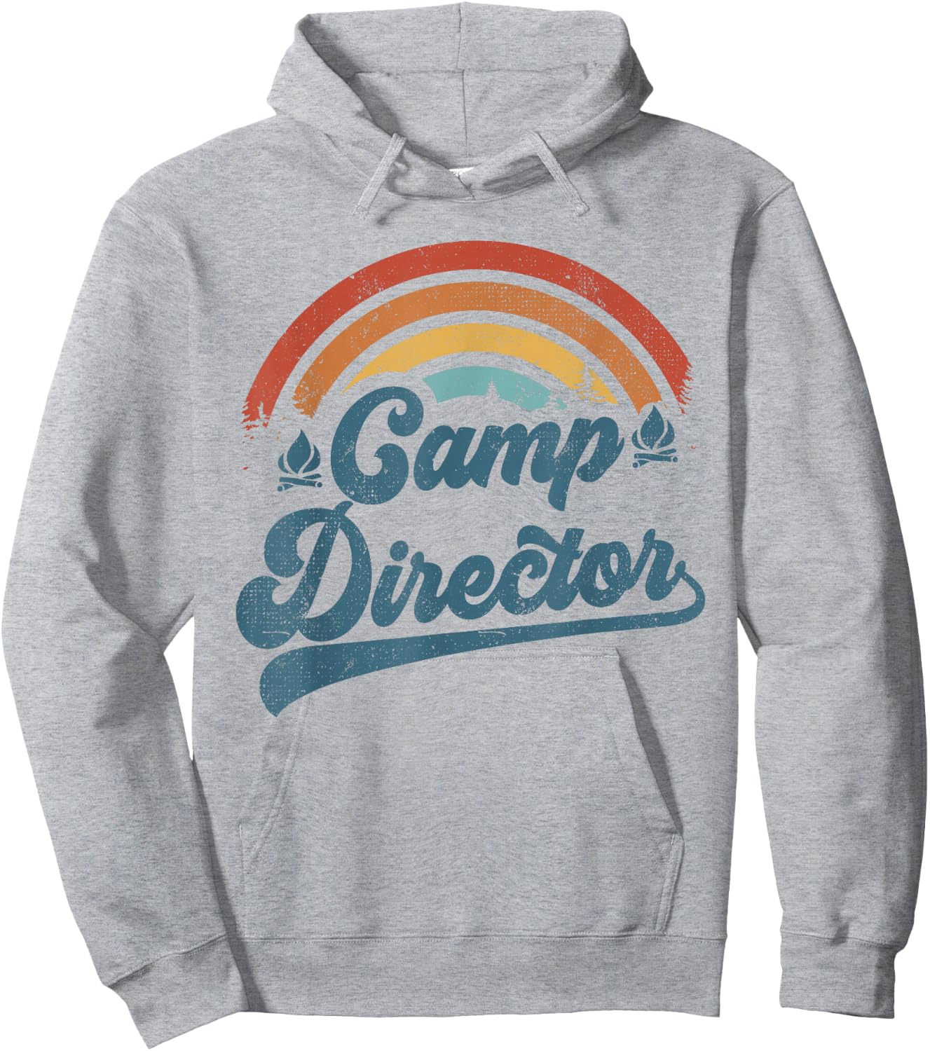 Summer Camp Director Staff Groovy Rainbow Camp Counselor Hoodie - Hoodie | Ash