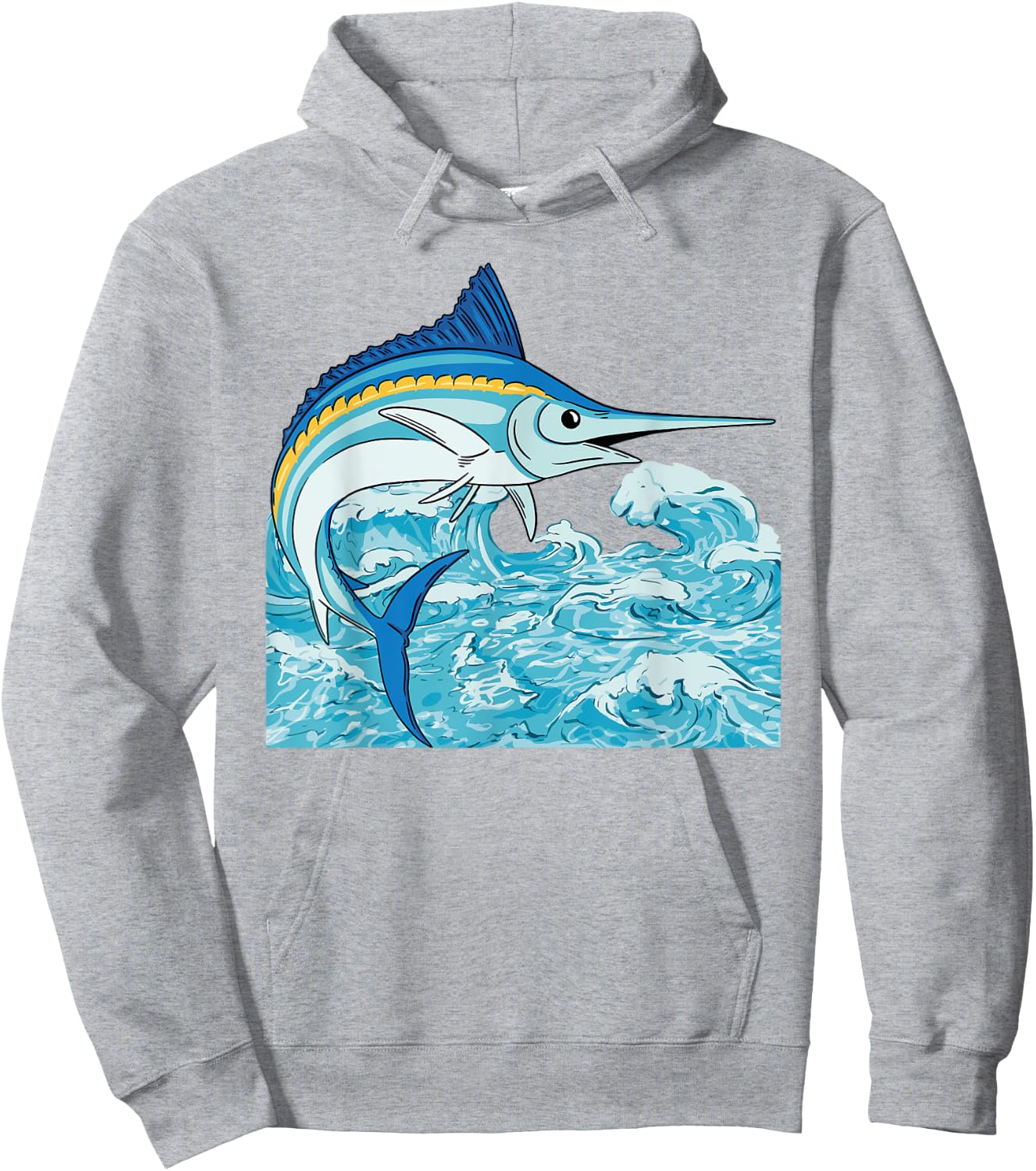 Swordfish Marlin Fish Saltwater Fishing Sea Animal Fisherman Hoodie - Hoodie | Ash