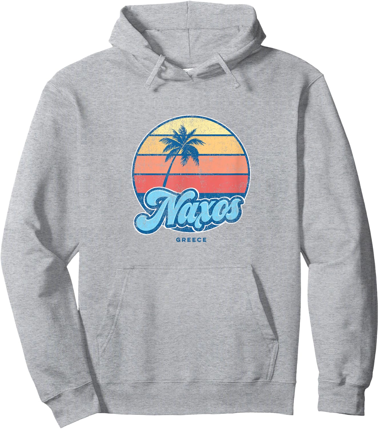 Vintage Naxos Greece Classic 70s Retro Surfer Hoodie - Hoodie | Ash