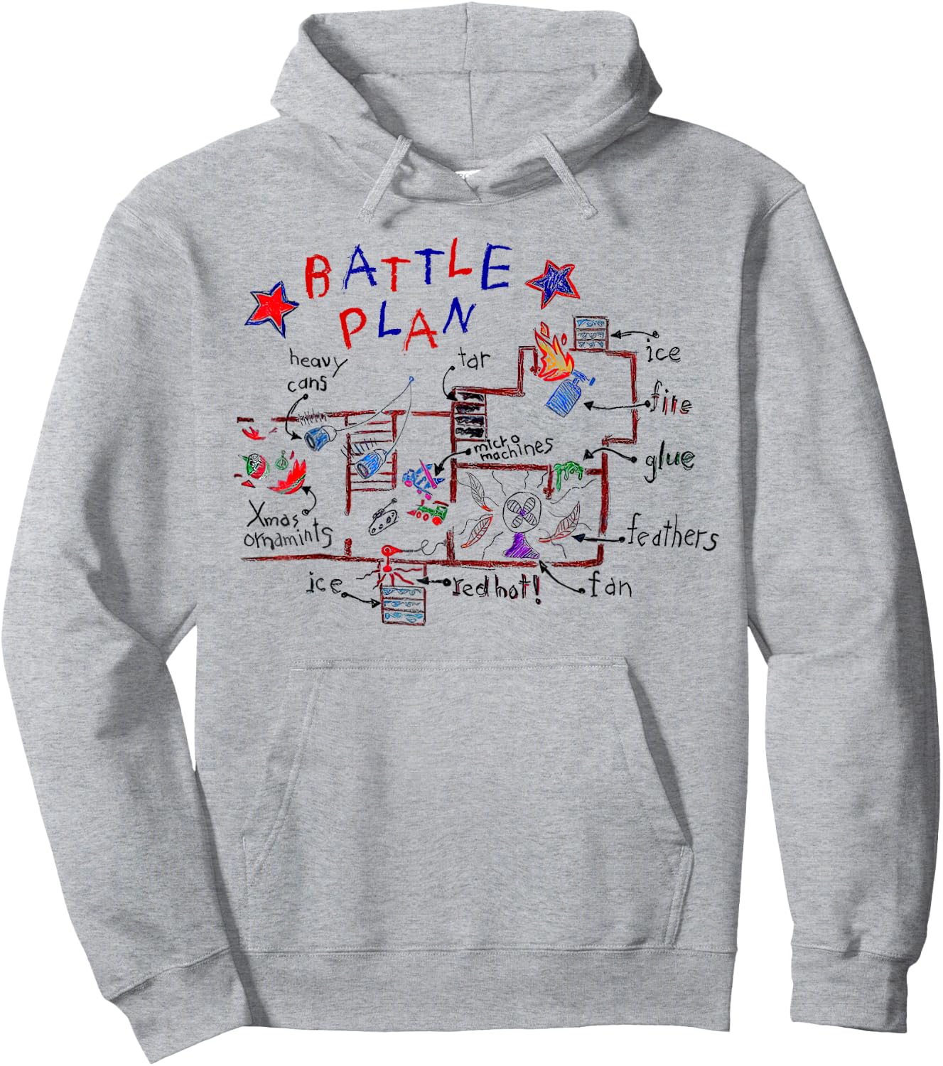Funny Battle Plan Christmas Home Kids Hand Dawn Alone Xmas Hoodie - Hoodie | Ash