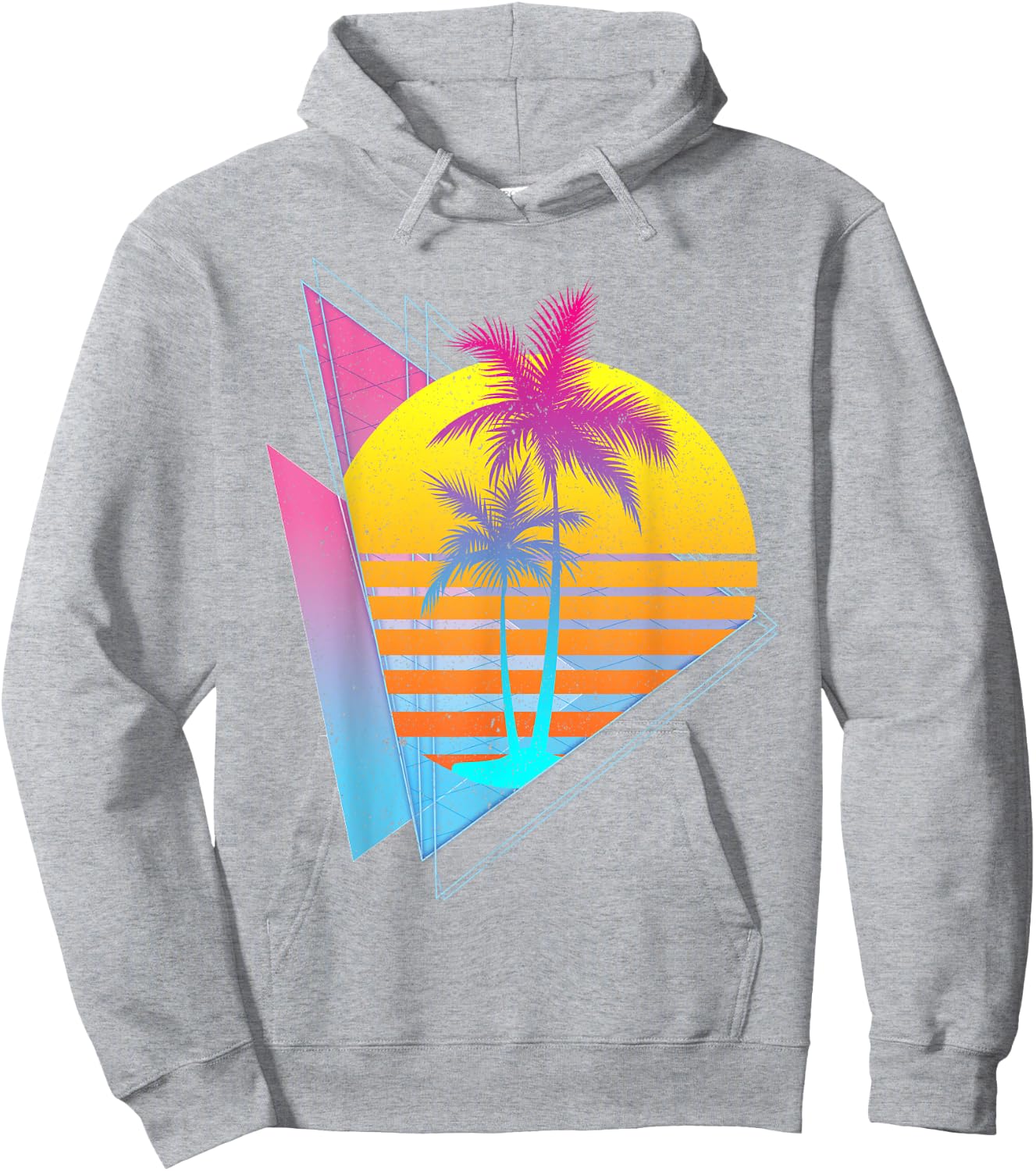 Vaporwave 80s Art Palm Trees Retro Sunset Tropical Summer Hoodie - Hoodie | Ash