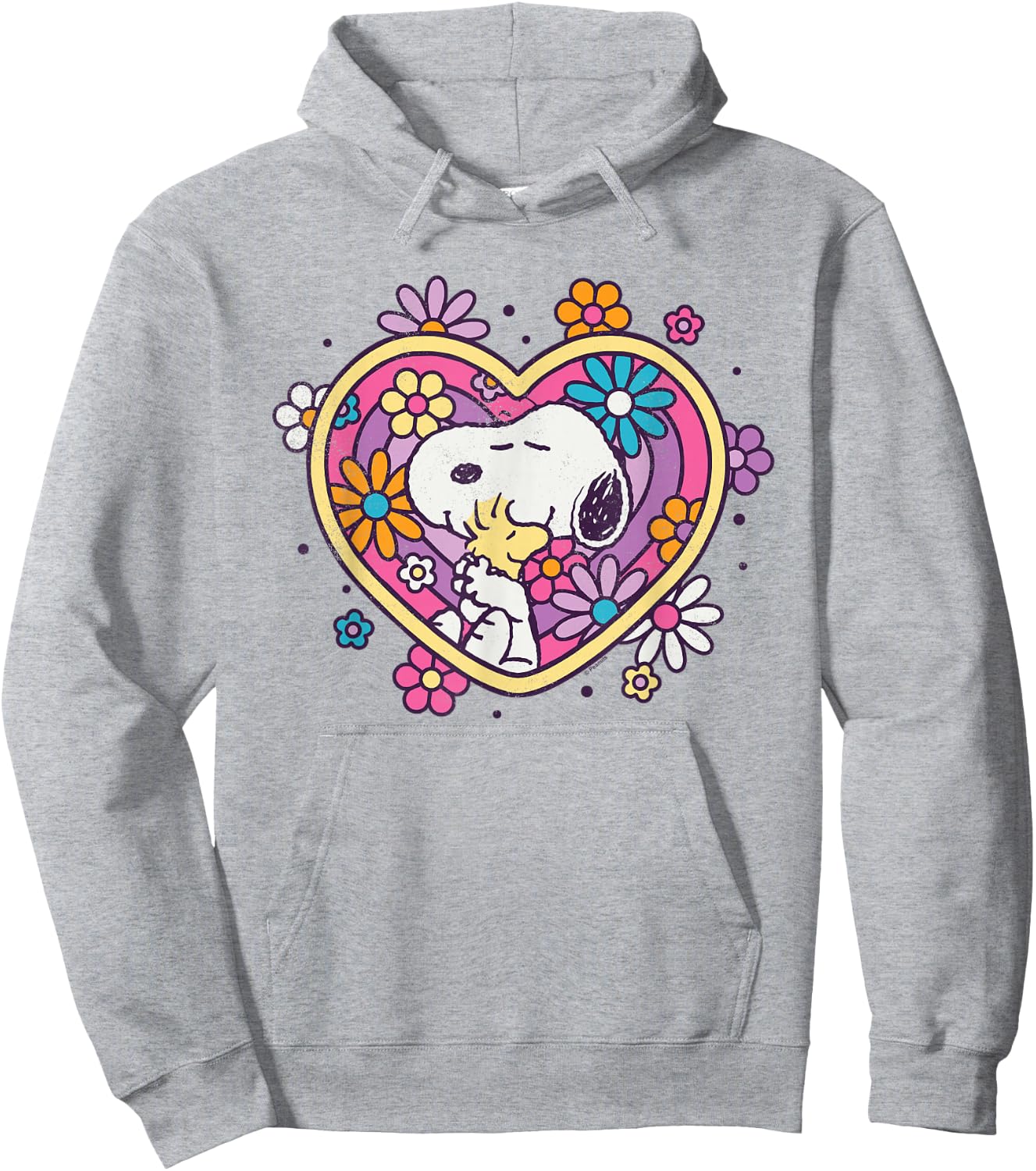 Peanuts - Hug Heart Flowers Hoodie - Hoodie | Ash