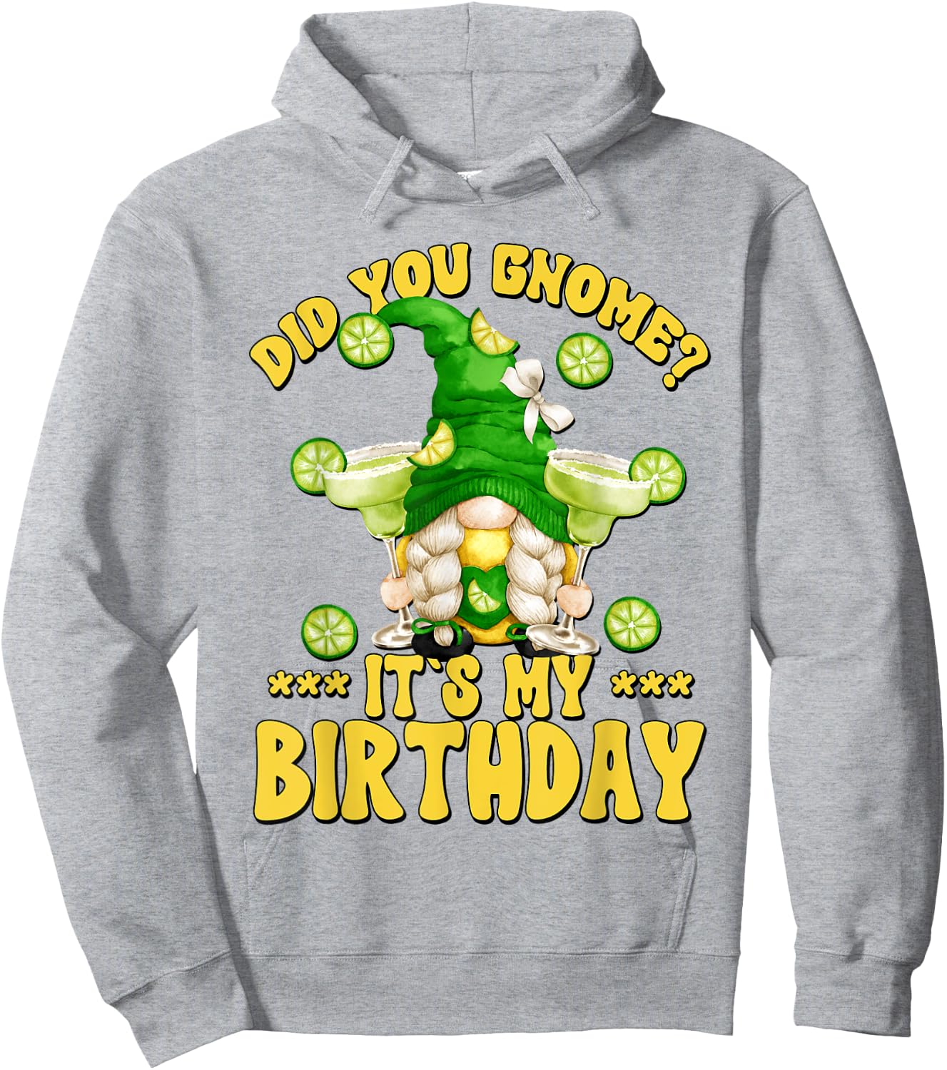 Drinking Margarita Birthday Party Gnome For Vacation Ladies Hoodie - Hoodie | Ash