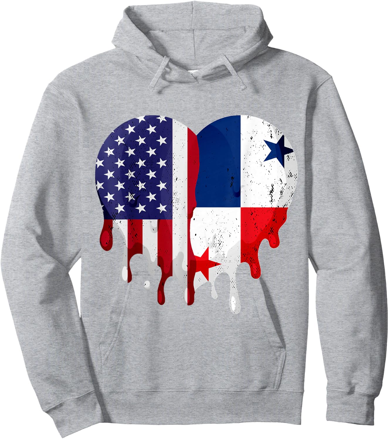 American Panamanian Hispanic Heritage Month Panama Heart Hoodie - Hoodie | Ash