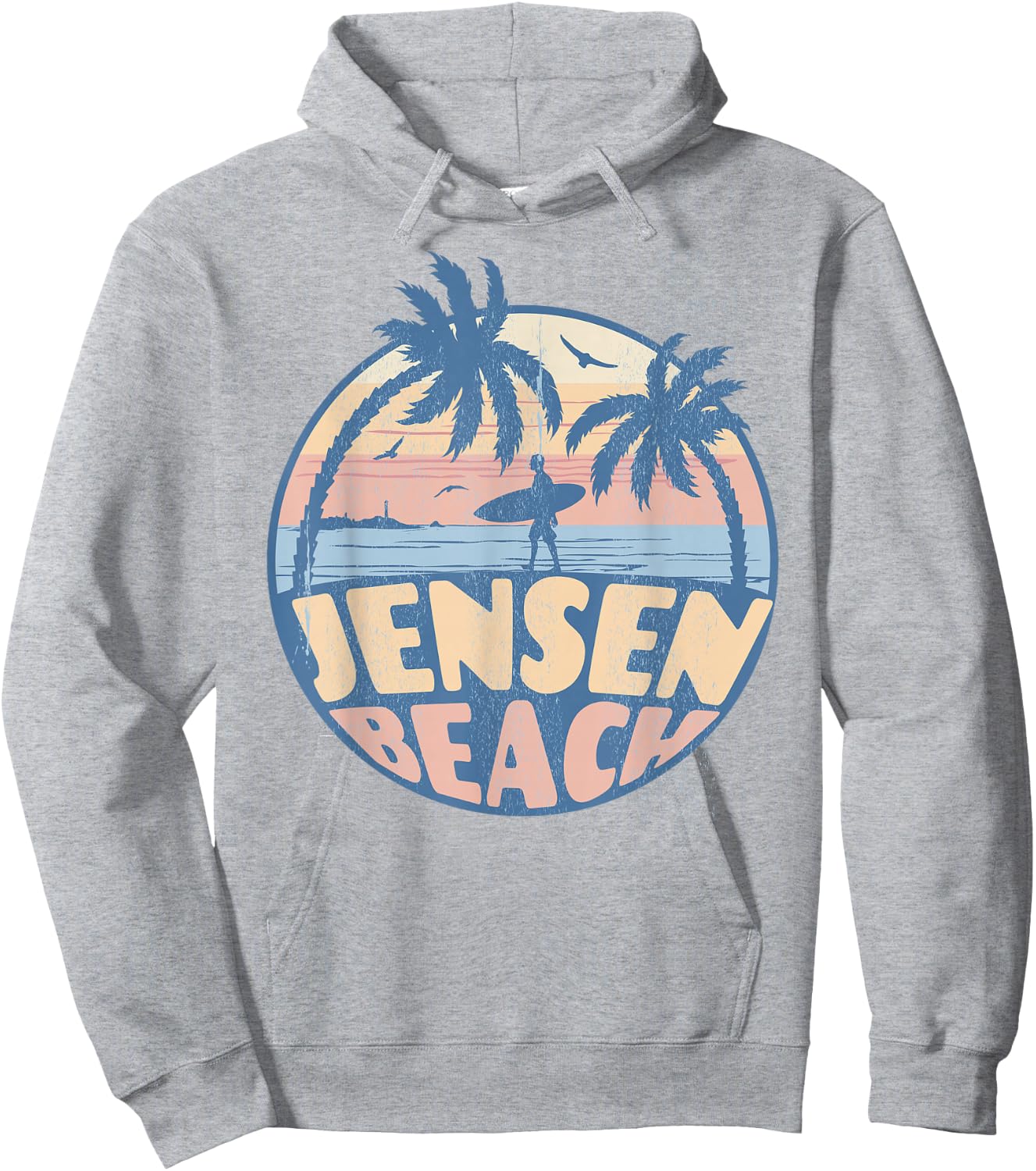 Jensen Florida Beach Surf Summer Vacation Vintage Hoodie - Hoodie | Ash