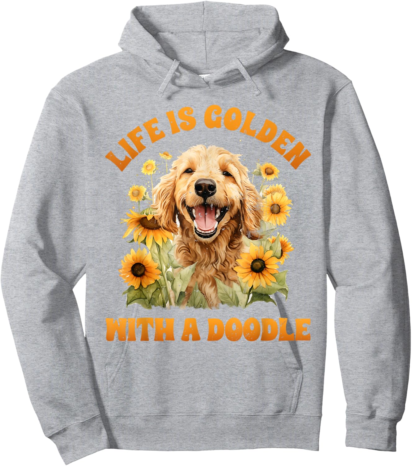 Life is Gold with a Doodle Dog Lover Goldendoodle Hoodie - Hoodie | Ash