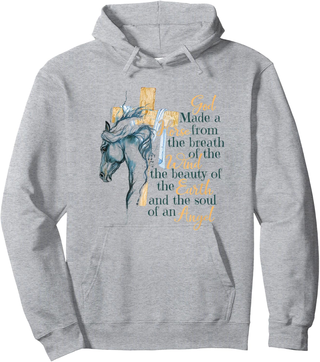 God Made Horse From The Breath Of The Wind Christian Faith Hoodie - Hoodie | Ash