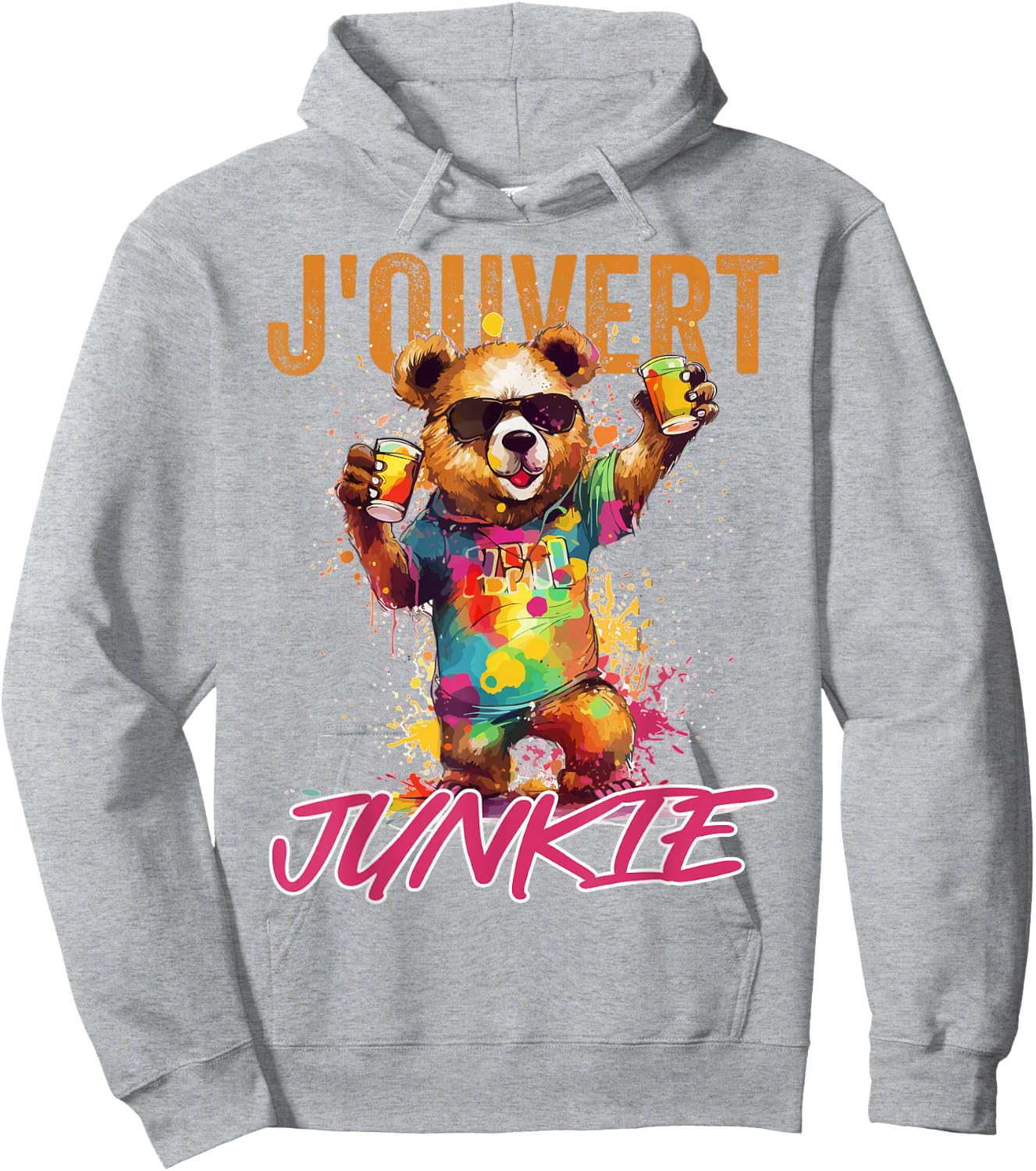 J'Ouvert Junkie, Soca Fans, Caribbean Carnival Party, Men Hoodie - Hoodie | Ash