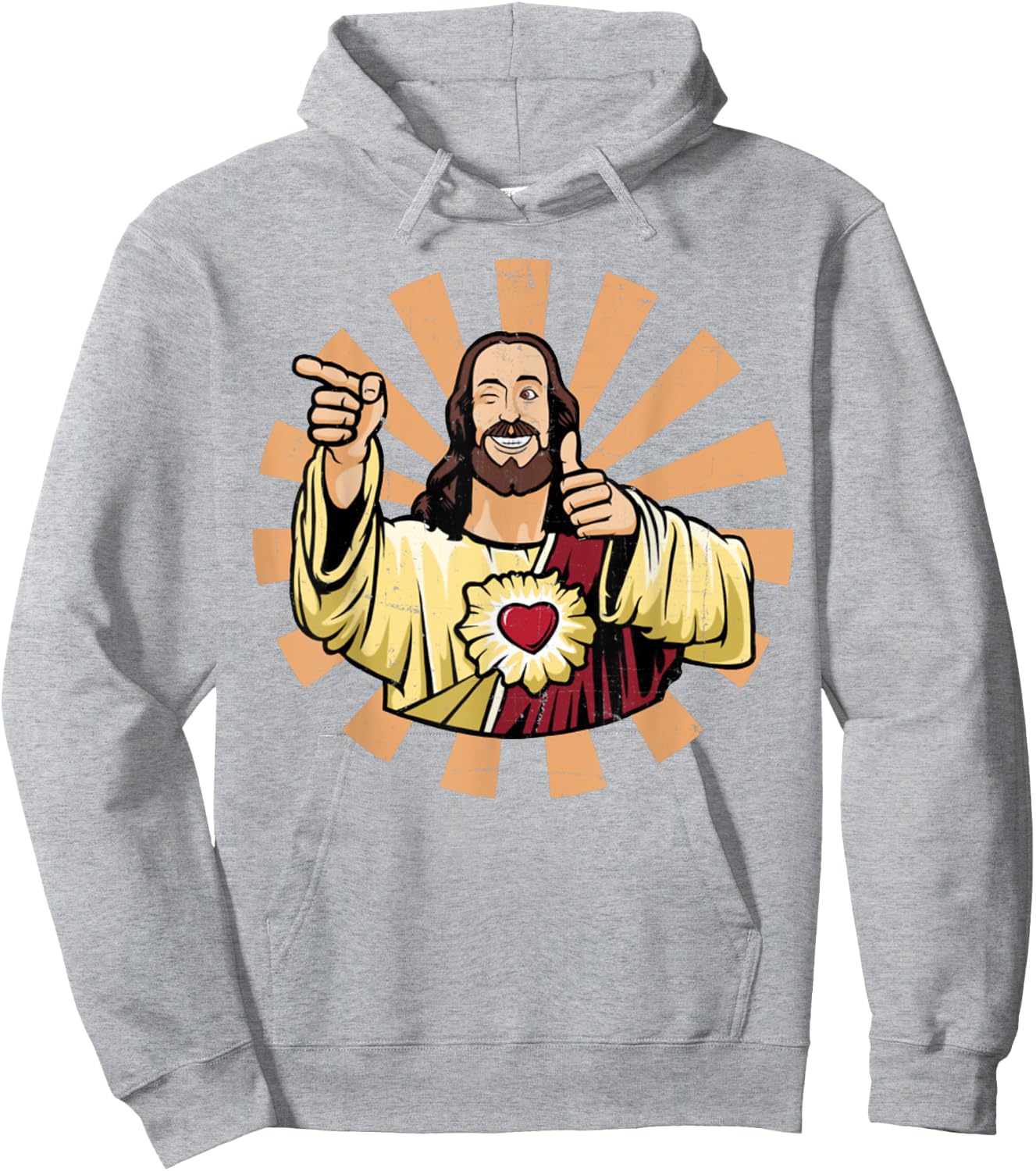 Vintage Buddy Christ Hoodie - Hoodie | Ash