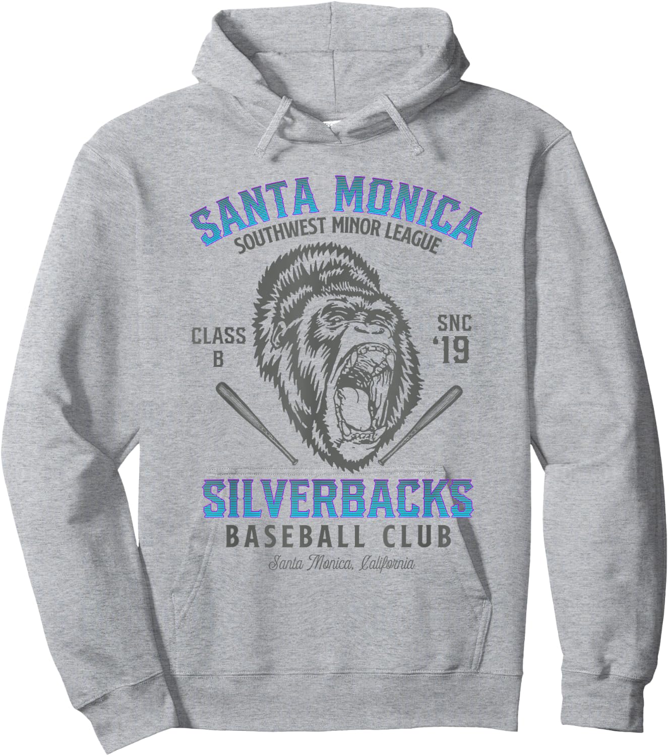 Santa Monica Silverbacks Minor League Retro Baseball Team Hoodie - Hoodie | Ash