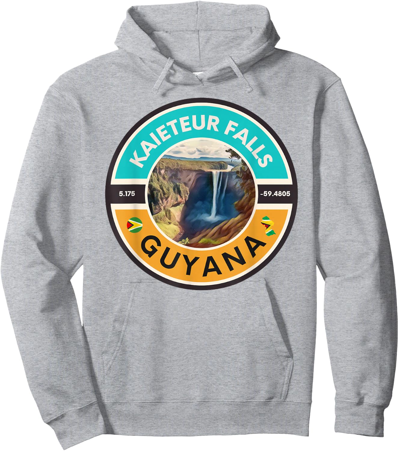Kaieteur Falls Guyana - Geographic Location Hoodie - Hoodie | Ash