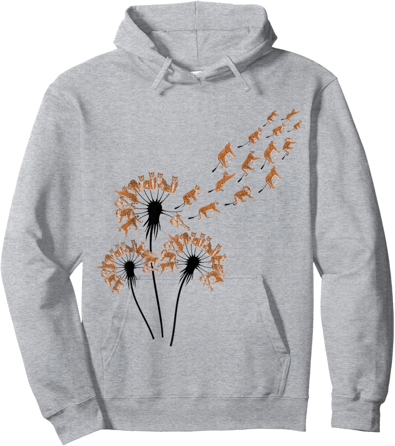 Dandelion Tigers Stuff for Tiger Lover | Tiger Hoodie - Hoodie | Ash